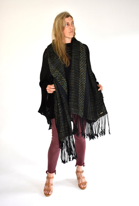Black Handwoven Shawl